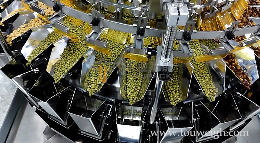 Nuts Scale Multihead Weigher 0.8L Dimple Pate With MCU Control System