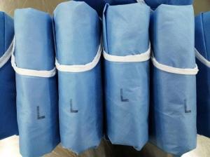 Wholesale AAMI Level 4 Disposable Operating Gowns / Patient Surgical Gowns Bloodproof from china suppliers