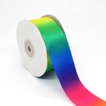 Wholesale Factory 4 inch Ribbon Custom Colorful Satin Grosgrain Rainbow Satin