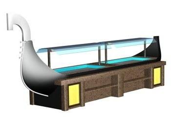 Wooden Japanese Sashimi Sushi Boat Buffet Counter L5500 x W1200 x H2300 MM,