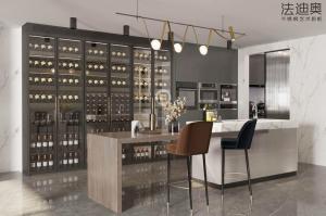 Wholesale Fadior Grey Glass Wine Cabinet Solution Stainless Steel Design With Built-In Appliances Tall Unit from china suppliers
