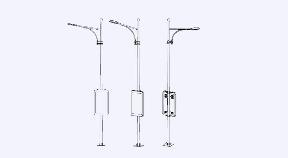 Pole Mounted Intelligent Outdoor Fixed LED Display Customized Dimension