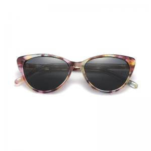 China Cateye Round Acetate Sunglasses Anti Glare Oval Sunglasses Womens on sale
