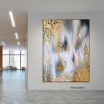 Customized Size Accepted Gold Abstract Foil Hand Painted Abstract Oil Painting