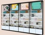 Perfume Store Interior Design Cosmetic Display Shelves Double Sided Column