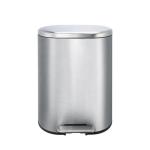 Stainless Steel rounded rectangle trash can Foot Pedal Big Capacity Rolling
