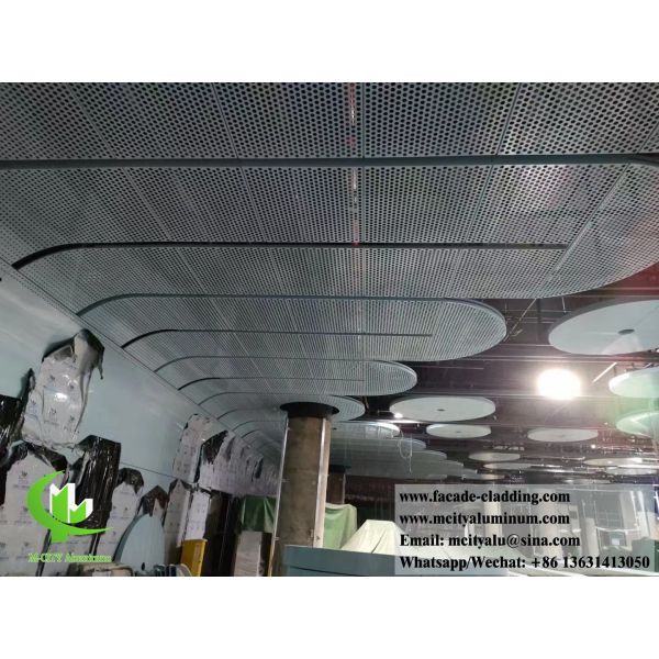 Metal Column Cladding Aluminium Panels Perforated Pattern With LED Light