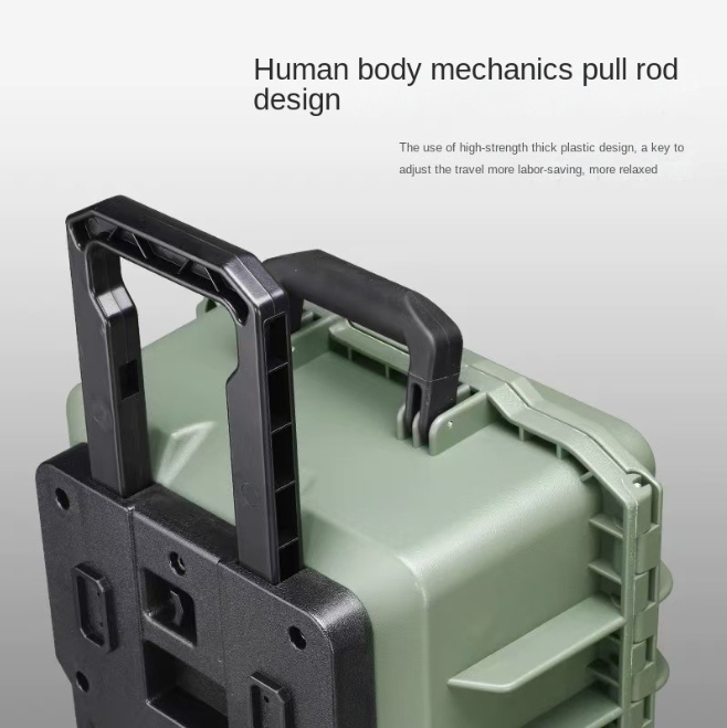 Custom IP67 Waterproof Tool Case 525x290x155mm with Pull Rod