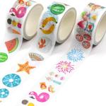 Custom Print Colored Decoration Adhesive Paper Waterproof Masking Washi Tapes