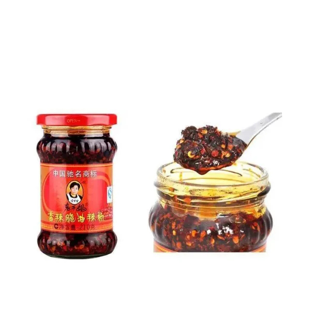 Spicy Flavor Laoganma Chili Sauce in 210G/280G Glass Bottle for Dipping Condiment Easy