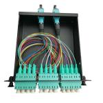 50/125 PC Polish MPO Cassette Module 0.5meter Fiber Optic Patch Cord 24 Fiber