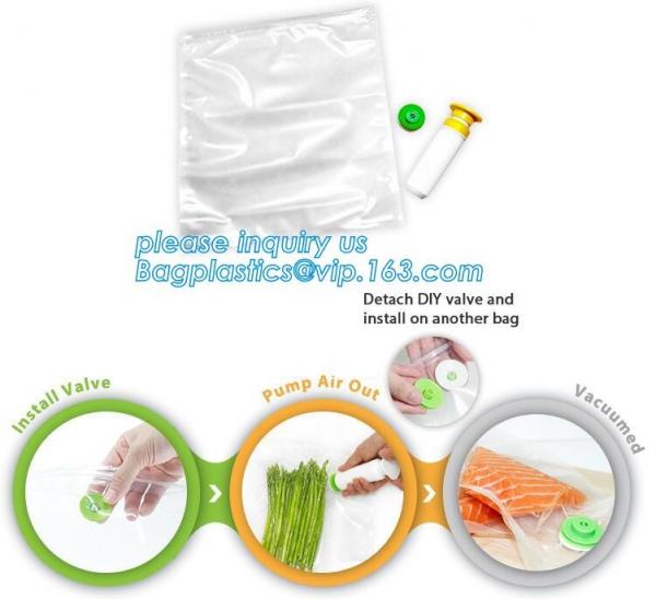 Disposable Transparent Vacuum Sealer Food Storage Plastic Packaging Roll Bag for Food Sealed, Textured Food Freshness St