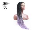 Colored Light Purple Ombre Synthetic Braided Wigs For African American Women