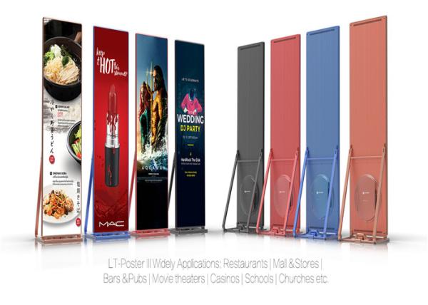 P2.5mm Floor Stand Poster LED Display, Portable LED Poster Board Full Color for