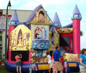 China Princess Disney Themed Inflatable Bounce Houses Commercial Grade For Children on sale